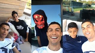 Cristiano Ronaldo | Instagram Live Stream | 27 October 2017 w/ Ronaldo Jr , Twins & Girlfriend