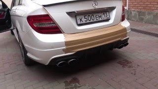 Mercedes C63 AMG звук выхлопа exhaust sound