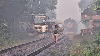 Illusion of something unusual- Benapole commuter passing with Twin ALCO of Bangladesh Railway