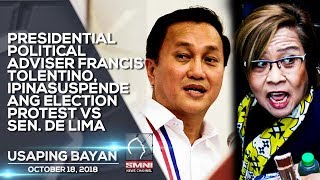 PRESIDENTIAL POLITICAL ADVISER FRANCIS TOLENTINO, IPINASUSPENDE ANG ELECTION PROTEST VS SEN. DE LIMA