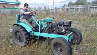 Самодельный трактор на ременной передаче!