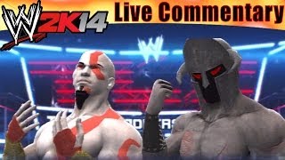 PS3 WWE 2K14 God of War Kratos vs Hades Multiplayer Battle with Live Dual Commentary!