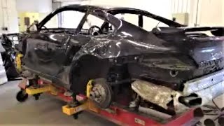Porsche 911 Turbo S full accident repair on a Celette frame machine at  Dunmow Coachworks
