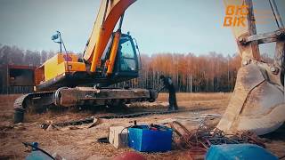Ремонт экскаваторов: замена гусеничной ленты на HYUNDAI R250LC-7