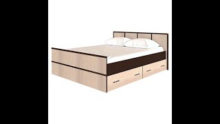 Кровать Сакура с ящиками 1.4\1.6 м БТС