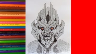 How to draw Megatron, Transformers, Как нарисовать Мегатрона