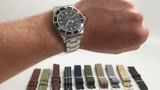 Rolex Submariner Watch Strap Guide // 10 Selections // Horween, Canvas, Leather, NATO