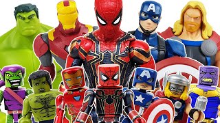 Avengers Minimates vs Thanos Battle! Thor, Hulk, Spider-Man, Iron Man, Captain America