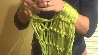 Arm Knitting My First Scarf