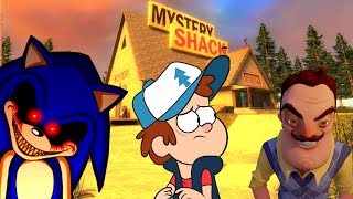 SONIC.EXE Y HELLO NEIGHBOR DESCUBREN TODOS LOS MISTERIOS Y SECRETOS DE GRAVITY FALLS