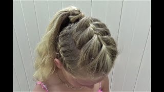 Причёска с плетением. Peinado Ponytail Pintrest