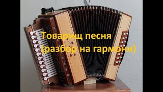 Товарищ песня(как играть на гармони,с цифрами)