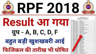 RPF Result 2019 ॥ RPF Result ॥ RPF ॥ RPF Merit List 2019