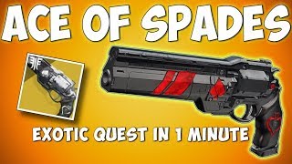 HOW TO GET ACE OF SPADES IN 1 MINUTE - Destiny 2 Ace of Spades Exotic Quest Guide
