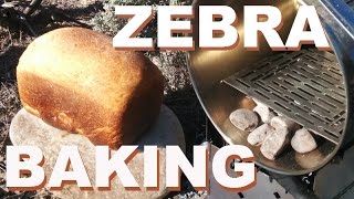 ZEBRA Pot Dry Baking A Loaf Of Bread In The Camp Oven On The Firebox Camp Stove