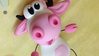 Polymer clay/Fimo Tutorial- pink cow/vaquinha rosa