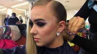 Причёска для бальных танцев. Hairstyle for ballroom dance.