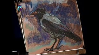 Уроки рисования (№ 68) пастелью. Учимся рисовать голубя и ворону