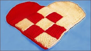 Прихватка крючком "Шахматы" в форме сердечка. Часть 1. (crochet tack. P. 1)