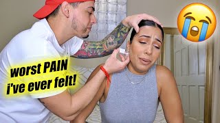 I LET MY HUSBAND PIERCE MY EARS AT HOME **worst idea ever!!**