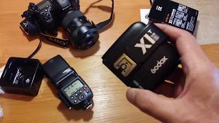 Godox X1T-S & XTR-16S with flash V850 , light test (Русский )