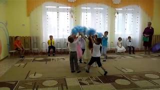Веселый танец с султанчиками "Дождик" в подготовительной группе. Осенний утренник