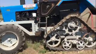 Испытание целиной трактора "Беларус-80.1" на полугусеничном ходу от трактора ДТ-75