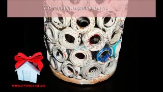 Ваза из газетных трубочек (колечек)