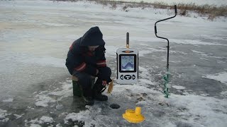 Работа эхолота через лед Lucky Fish Finder 718 FFW