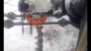 бурение отверстий под забор зимой -30