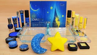Blue vs Yellow - Mixing Makeup Eyeshadow Into Slime ASMR 295 Satisfying Slime Video