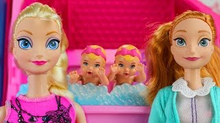 Anna y Elsa Tienen Bebés Gemelas a Quien Cuidar. AventurasJuguetes