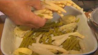 Recette de Jean-Pierre Coffe : Le gratin d'asperges et de fonds d'artichauts