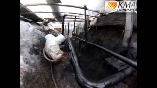 Нанесение полимочевины на газопровод. КМАполимер.