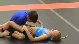 Boy and Girl Wrestling Fun Video