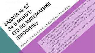 Задача на кредит ЕГЭ по математике (профиль)