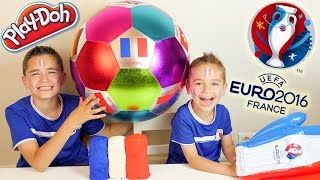 Surprises dans un Drapeau Français en Play-Doh & Ballon Géant - Special Match FINALE EURO 2016