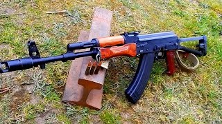 АВТОМАТ КАЛАШНИКОВА ПРОТИВ ЖЕЛЕЗНОДОРОЖНОГО РЕЛЬСА