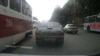 ДТП с трамваем, Самара 19.06.2017 пр. Кирова (после моста) + Теннисная