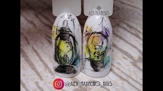 Alex Maximenko Nails. МК "Акварель. Лампочка". Прямой эфир. Instagram