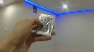 Глянцевый натяжной потолок с подсветкой