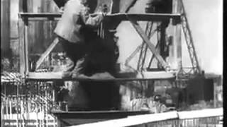 Строительство Горьковской ГЭС на Волге. 1954 год.