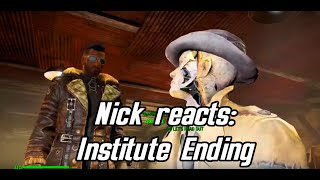 Fallout 4 - Talking to Nick Valentine after destroying the BOS and Railroad - Siding with Institute