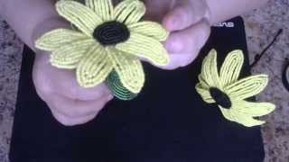 Рудбекия из бисера.  Мастер - класс.  Бисероплетение.