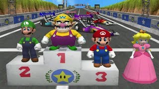 Mario Party 4 MiniGames - Wario Vs Mario Vs Luigi Vs Peach (Master CPU)