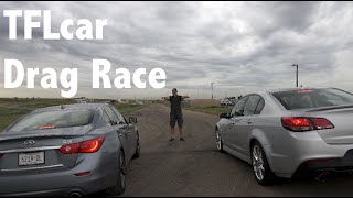 2014 Infiniti Q50S vs Chevy SS Mashup Drag Race: V-6 vs V8 smack-down Part 1