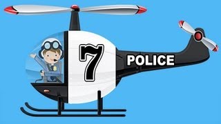 Police Helicopters Teaching Numbers 1 to 10 - Helicopter Number Counting for Kids