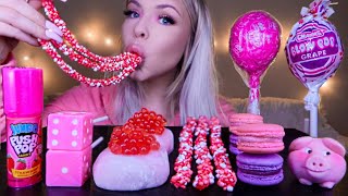 ASMR PINK FOODS, EDIBLE DICE, POPPING BOBA MOCHI, NERD ROPE, GIANT LOLLIPOP, MOST POPULAR MUKBANG 먹방