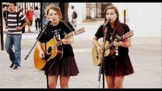 Don't You Want Me - Human League Busking Cover (Rosi & Ella)
