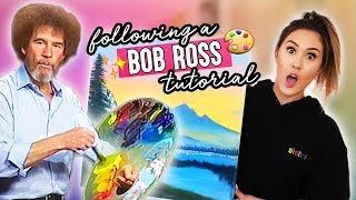 Following A Bob Ross Painting Tutorial